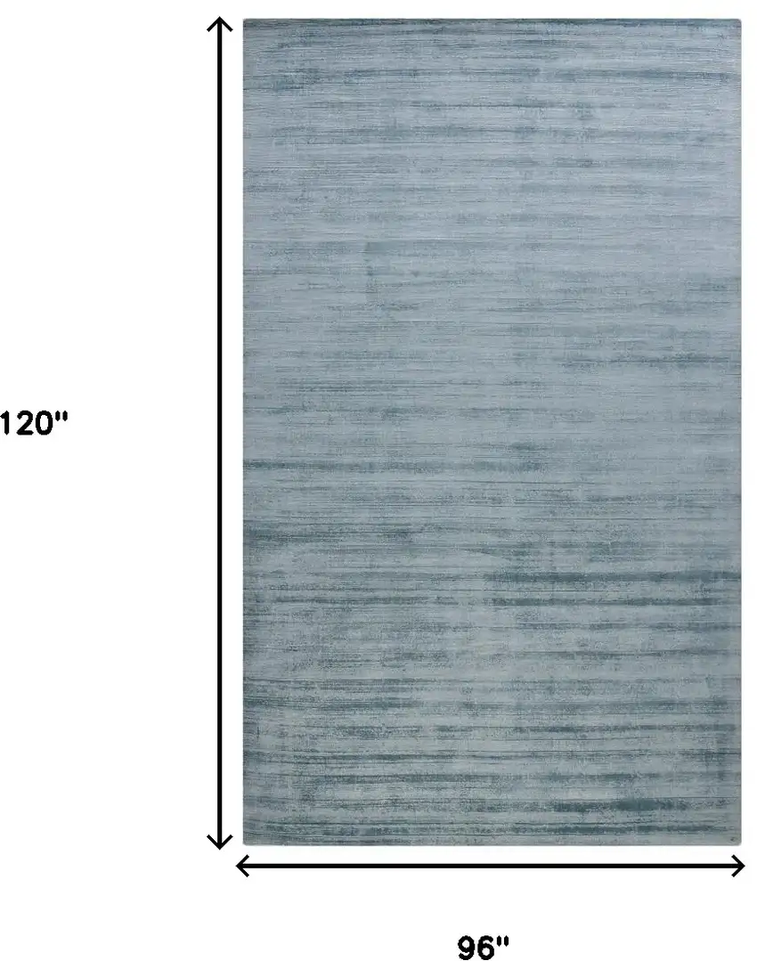 Light Blue Striped Hand Woven Area Rug Photo 9