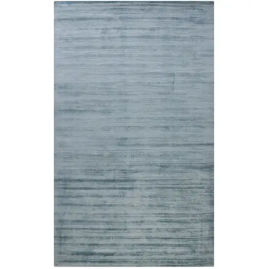 Light Blue Striped Hand Woven Area Rug Photo 2
