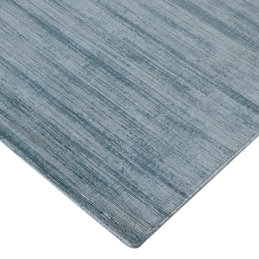 Light Blue Striped Hand Woven Area Rug Photo 4