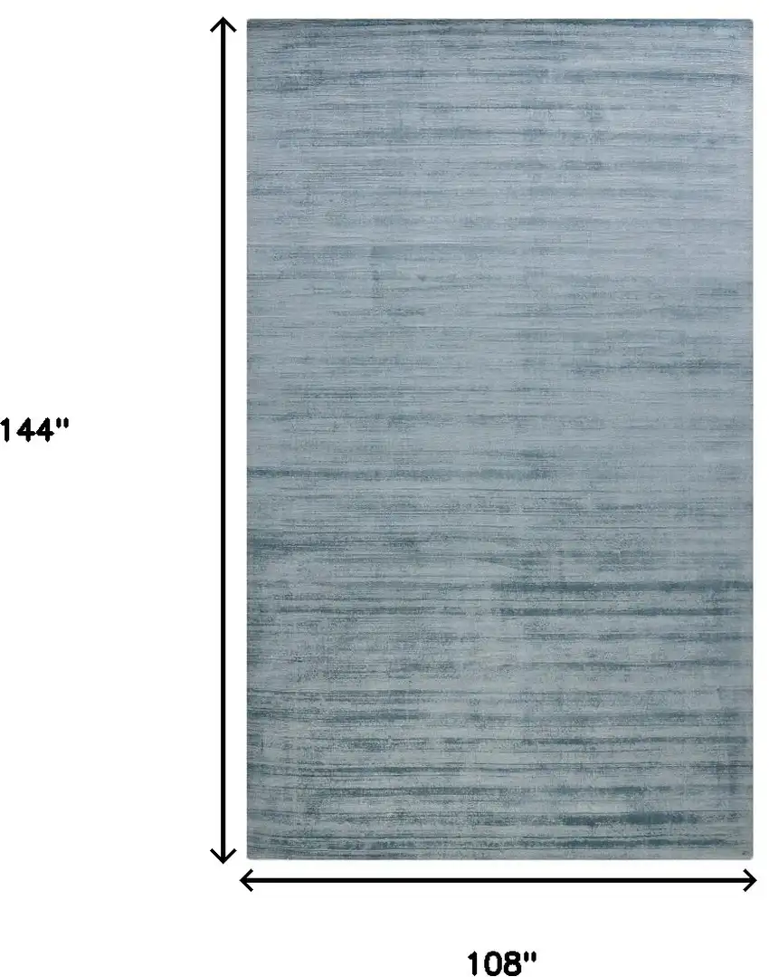 Light Blue Striped Hand Woven Area Rug Photo 8