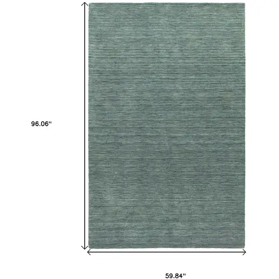 Light Blue Wool Hand Tufted Area Rug Photo 3