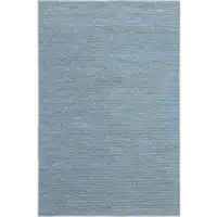 Photo of Light Blue Wool Handmade Stain Resistant Area Rug