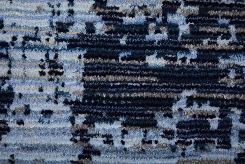 Light Blue and Black Abstract Power Loom Area Rug Photo 9