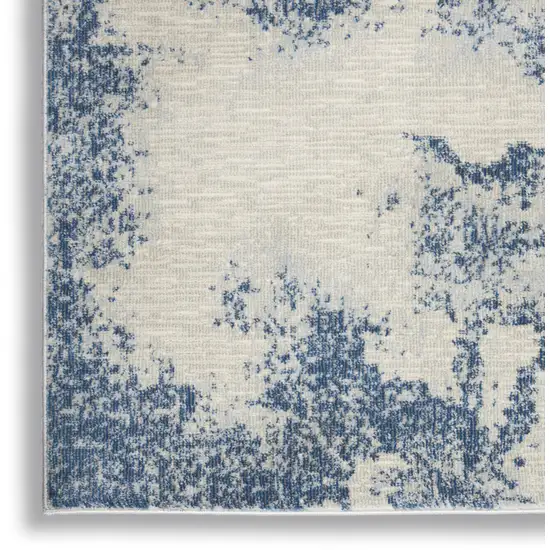 Light Blue and Ivory Abstract Non Skid Area Rug Photo 8