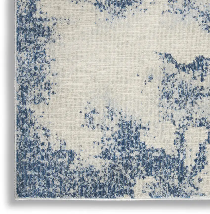 Light Blue and Ivory Abstract Non Skid Area Rug Photo 8