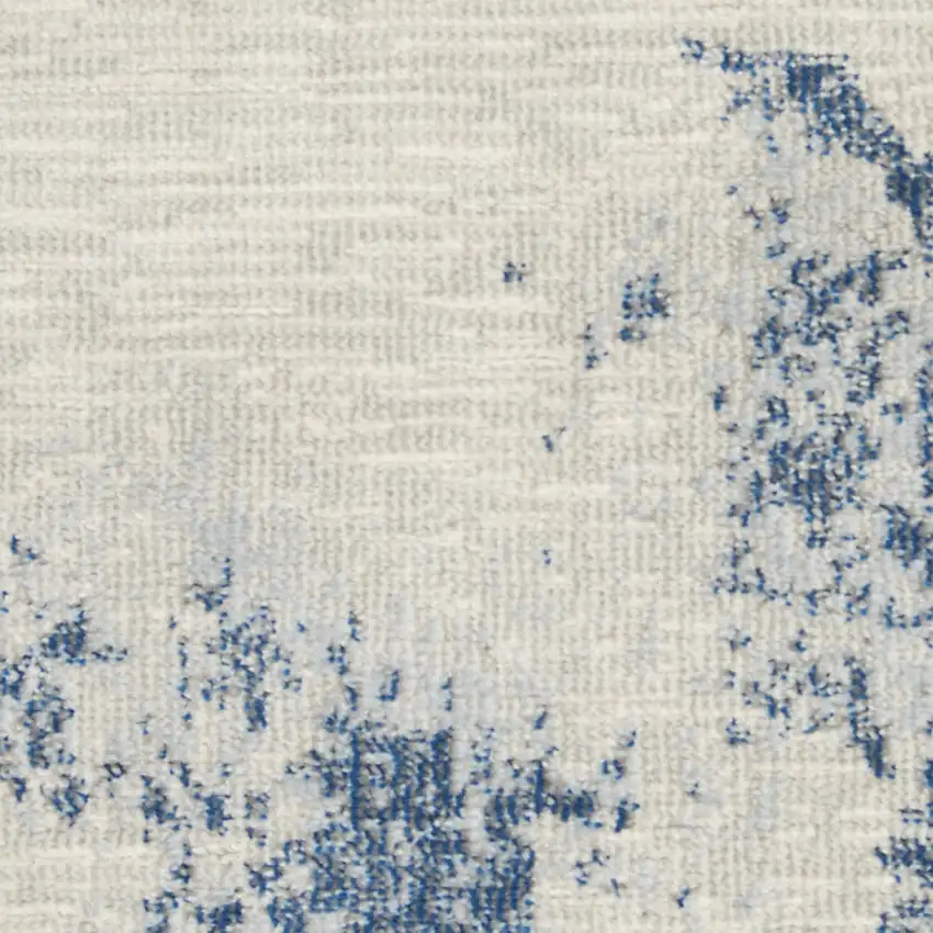 Light Blue and Ivory Abstract Non Skid Area Rug Photo 9