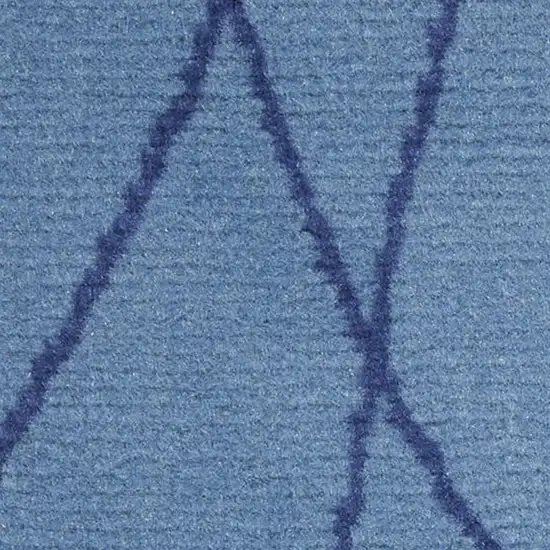 Light Blue and Ivory Abstract Non Skid Area Rug Photo 6