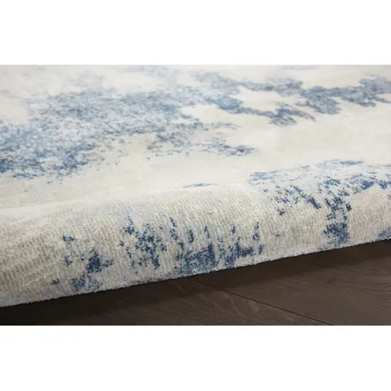 Light Blue and Ivory Abstract Non Skid Area Rug Photo 7