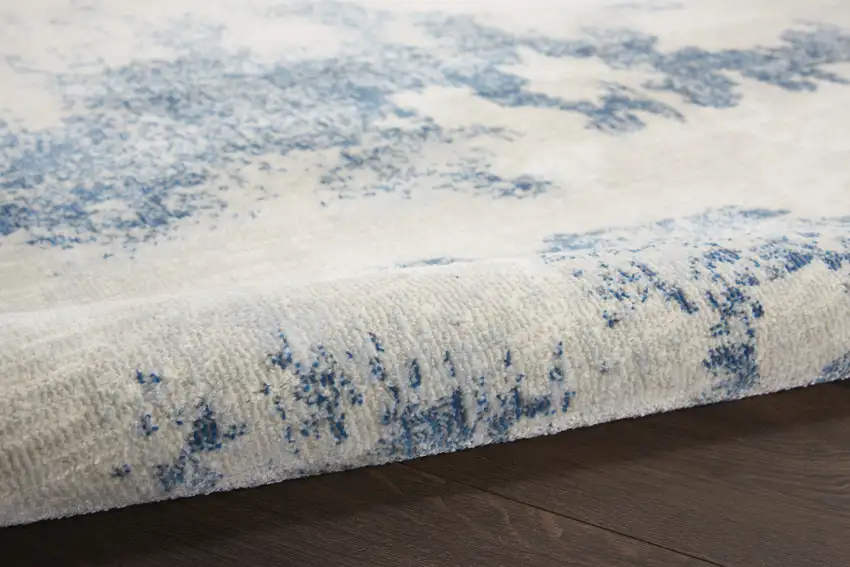 Light Blue and Ivory Abstract Non Skid Area Rug Photo 7
