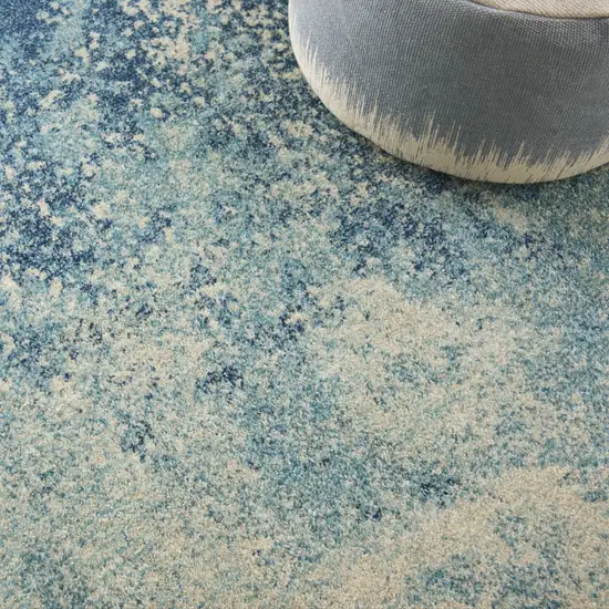 Blue And Ivory Abstract Area Rug Photo 4