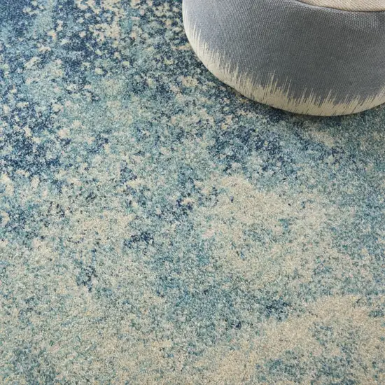 Blue And Ivory Abstract Area Rug Photo 8