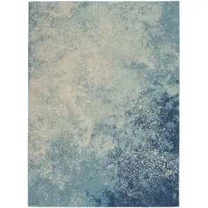 Photo of Light Blue and Ivory Abstract Sky Area Rug