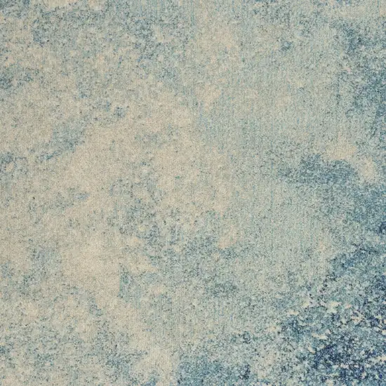 Blue And Ivory Abstract Area Rug Photo 5