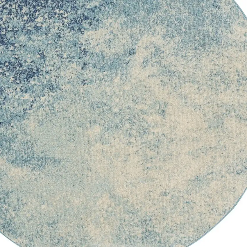 Light Blue and Ivory Abstract Sky Area Rug Photo 8