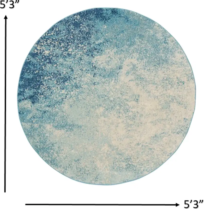 Light Blue and Ivory Abstract Sky Area Rug Photo 4