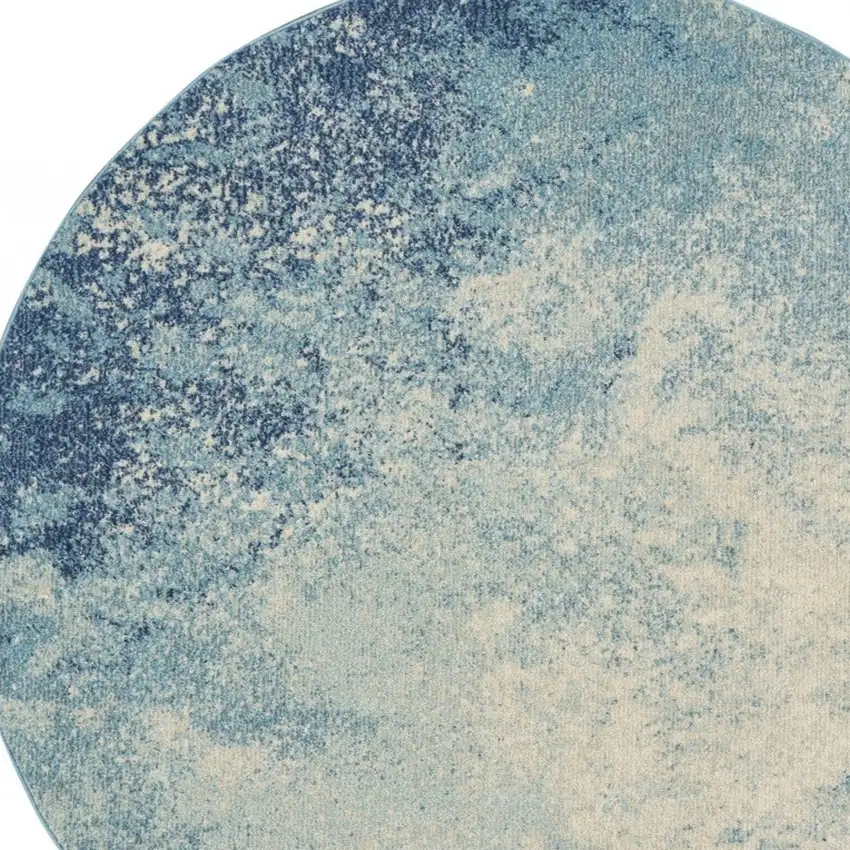 Light Blue and Ivory Abstract Sky Area Rug Photo 8