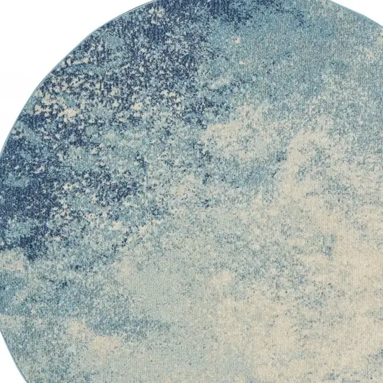 Light Blue and Ivory Abstract Sky Area Rug Photo 8