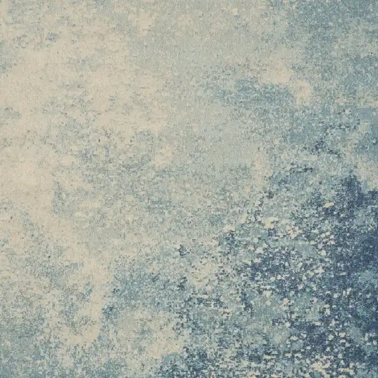 Blue And Ivory Abstract Area Rug Photo 4