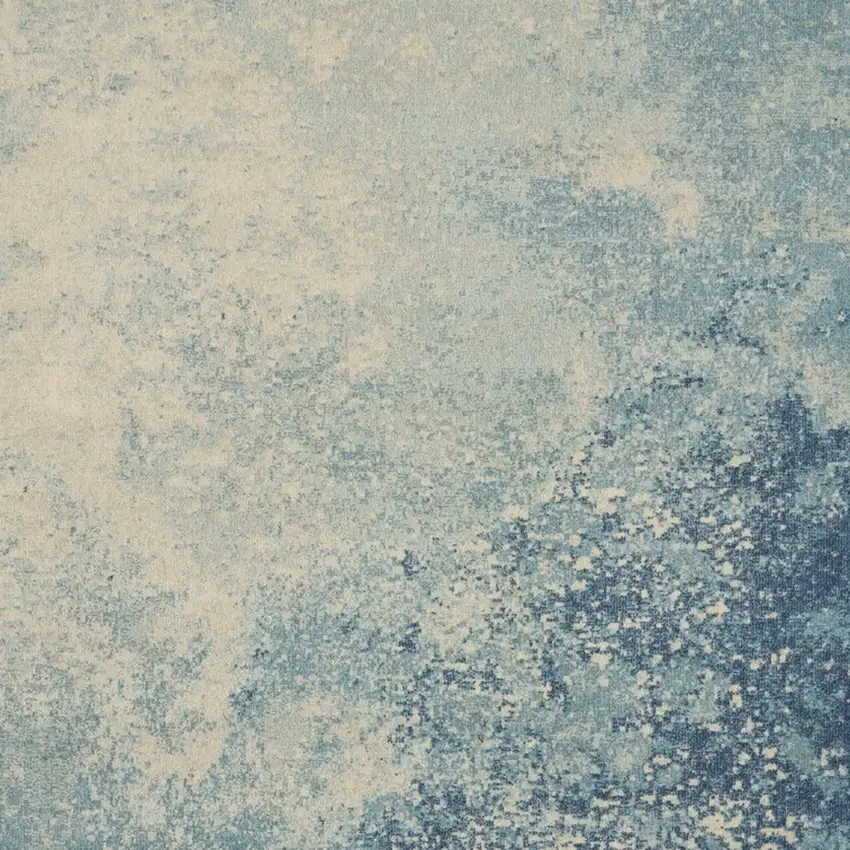 Blue And Ivory Abstract Area Rug Photo 4