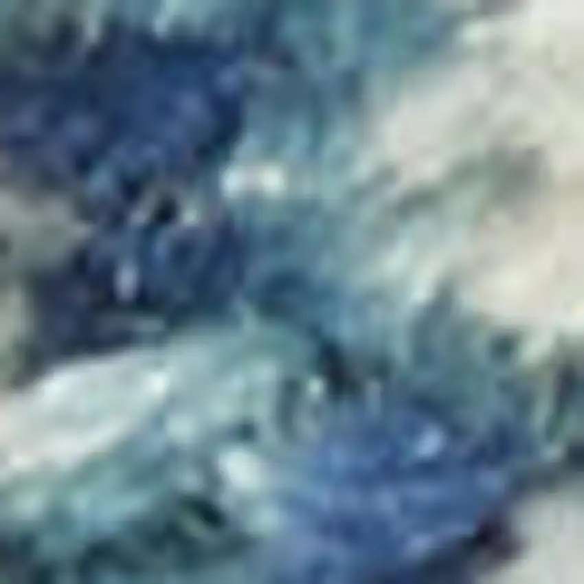 Blue And Ivory Abstract Area Rug Photo 2