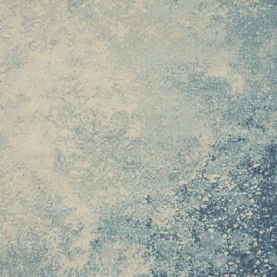 Blue And Ivory Abstract Area Rug Photo 7