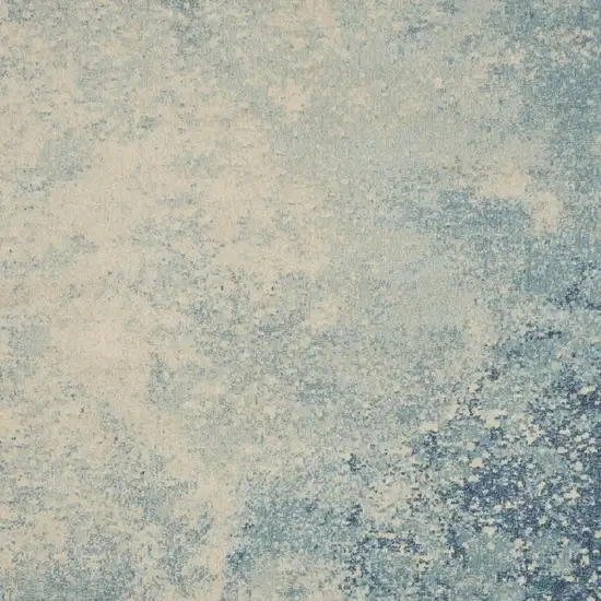 Blue And Ivory Abstract Area Rug Photo 8