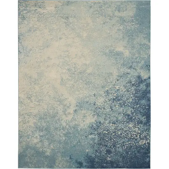 Blue And Ivory Abstract Area Rug Photo 9