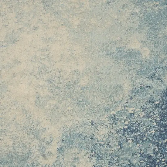 Blue And Ivory Abstract Area Rug Photo 7