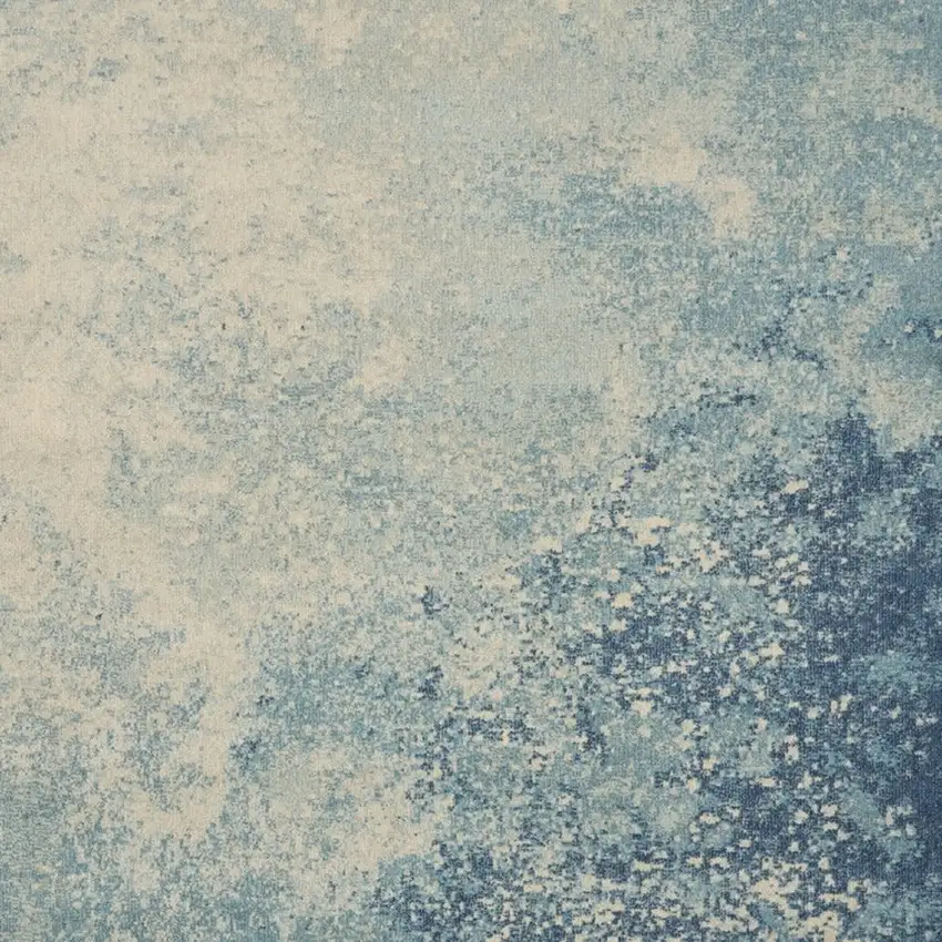 Blue And Ivory Abstract Area Rug Photo 8