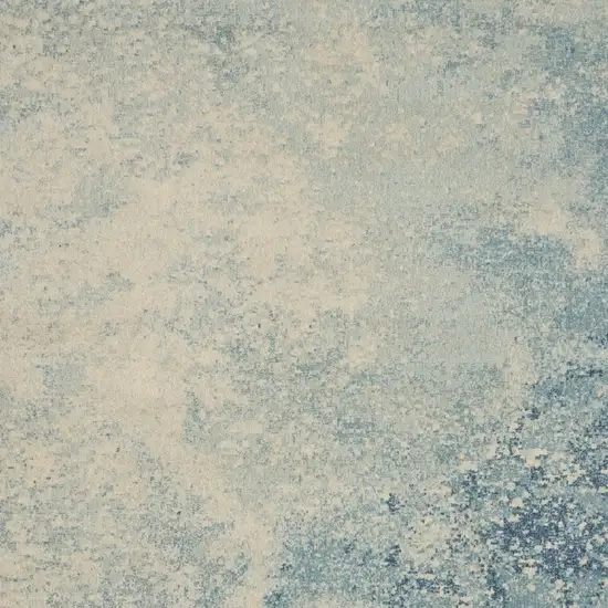Blue And Ivory Abstract Area Rug Photo 4