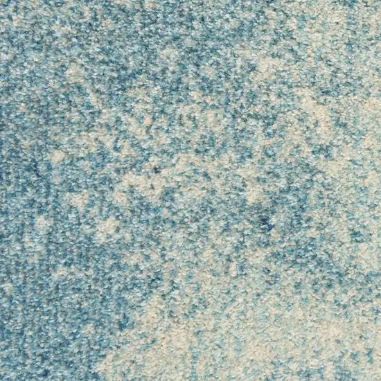 8' Blue And Ivory Abstract Round Rug Photo 9