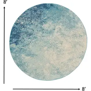 Photo of Light Blue and Ivory Abstract Sky Area Rug
