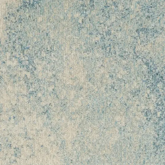 8' Blue And Ivory Abstract Runner Rug Photo 7