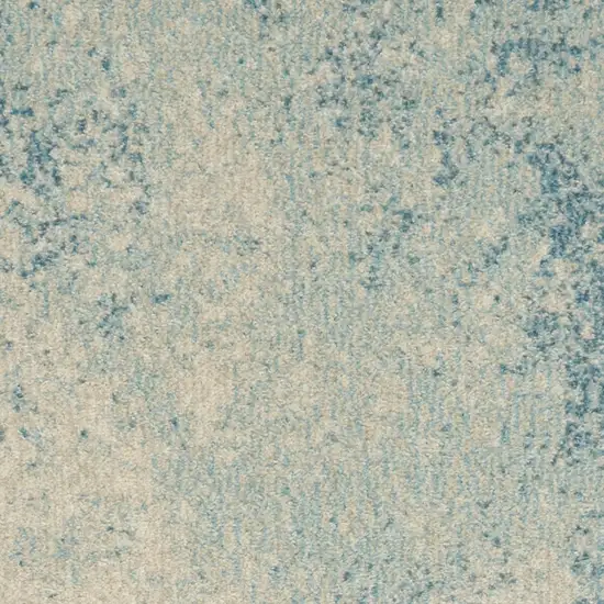 6' Blue And Ivory Abstract Runner Rug Photo 7