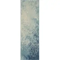 Photo of Light Blue and Ivory Abstract Sky Runner Rug