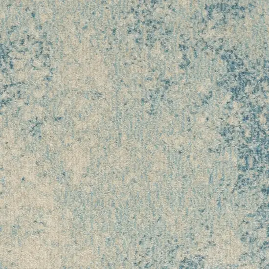 6' Blue And Ivory Abstract Runner Rug Photo 5
