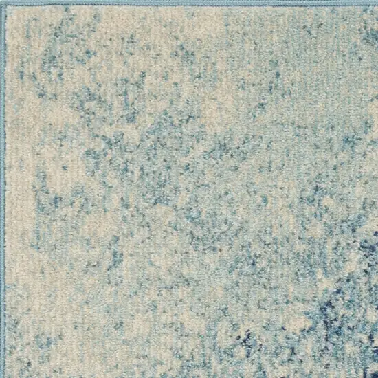 Blue And Ivory Abstract Area Rug Photo 6