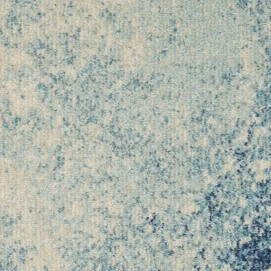 Blue And Ivory Abstract Area Rug Photo 3