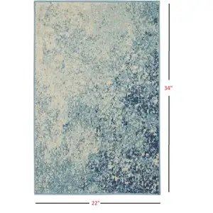 Photo of Light Blue and Ivory Abstract Sky Scatter Rug