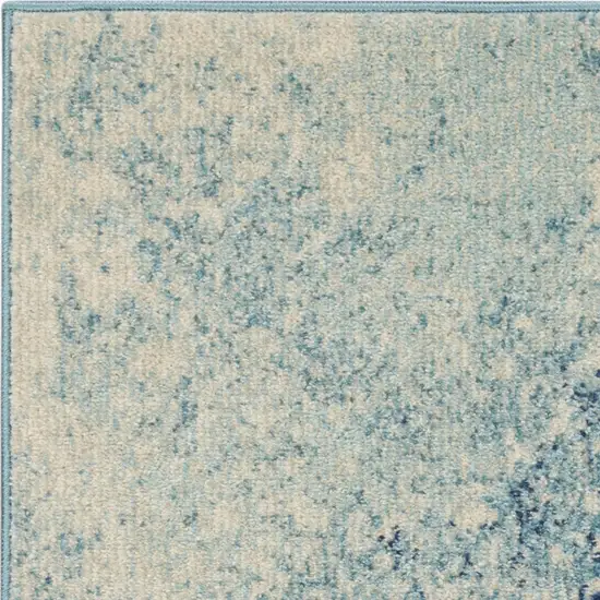 Blue And Ivory Abstract Area Rug Photo 7