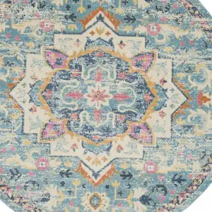 Photo of Light Blue and Ivory Distressed Area Rug