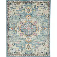 Photo of Light Blue and Ivory Distressed Area Rug