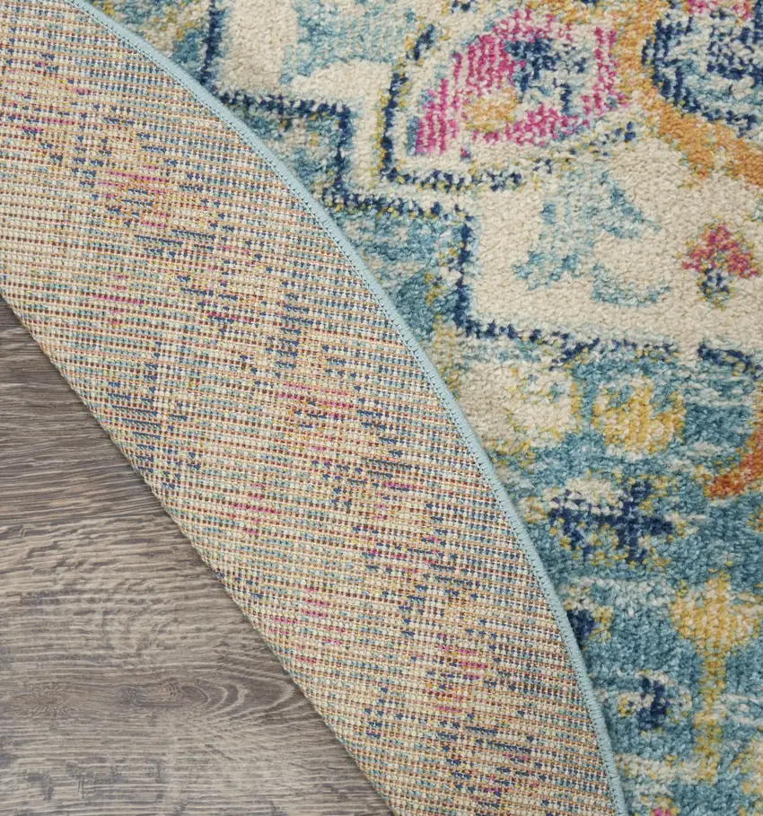 Blue And Ivory Dhurrie Area Rug Photo 4