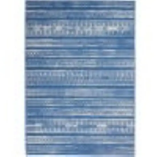 Light Blue Geometric Dhurrie Area Rug Photo 2