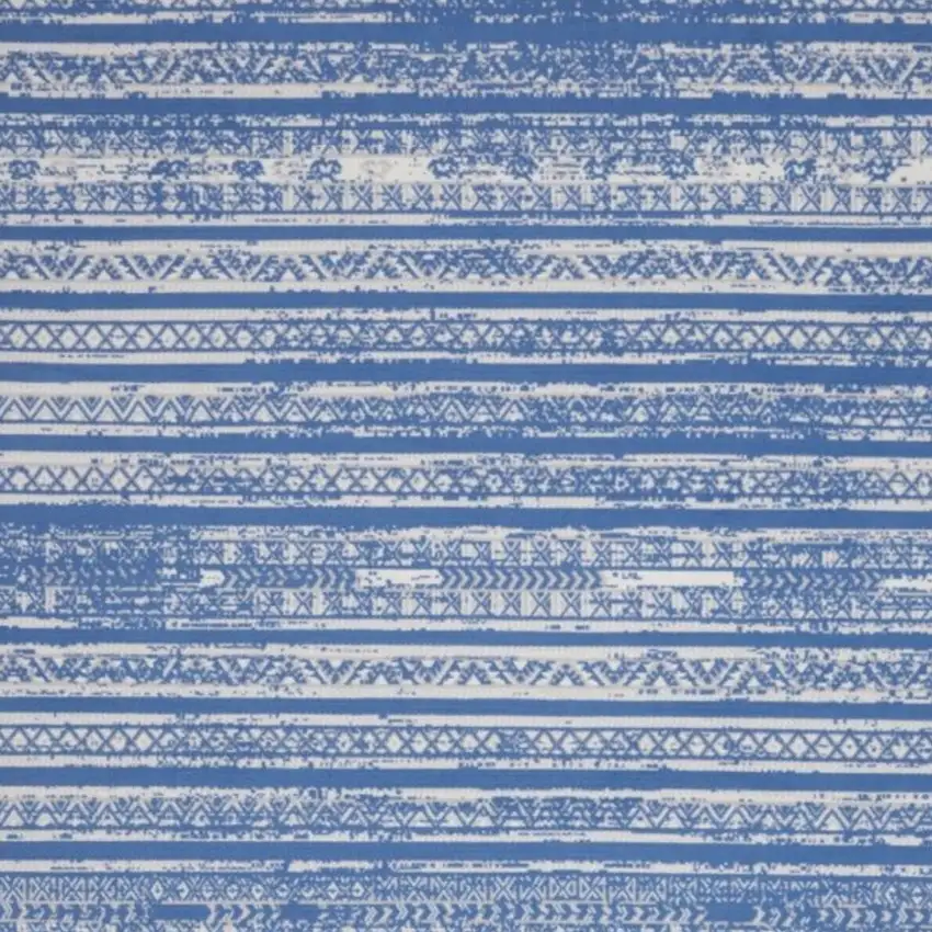 Light Blue Geometric Dhurrie Area Rug Photo 4