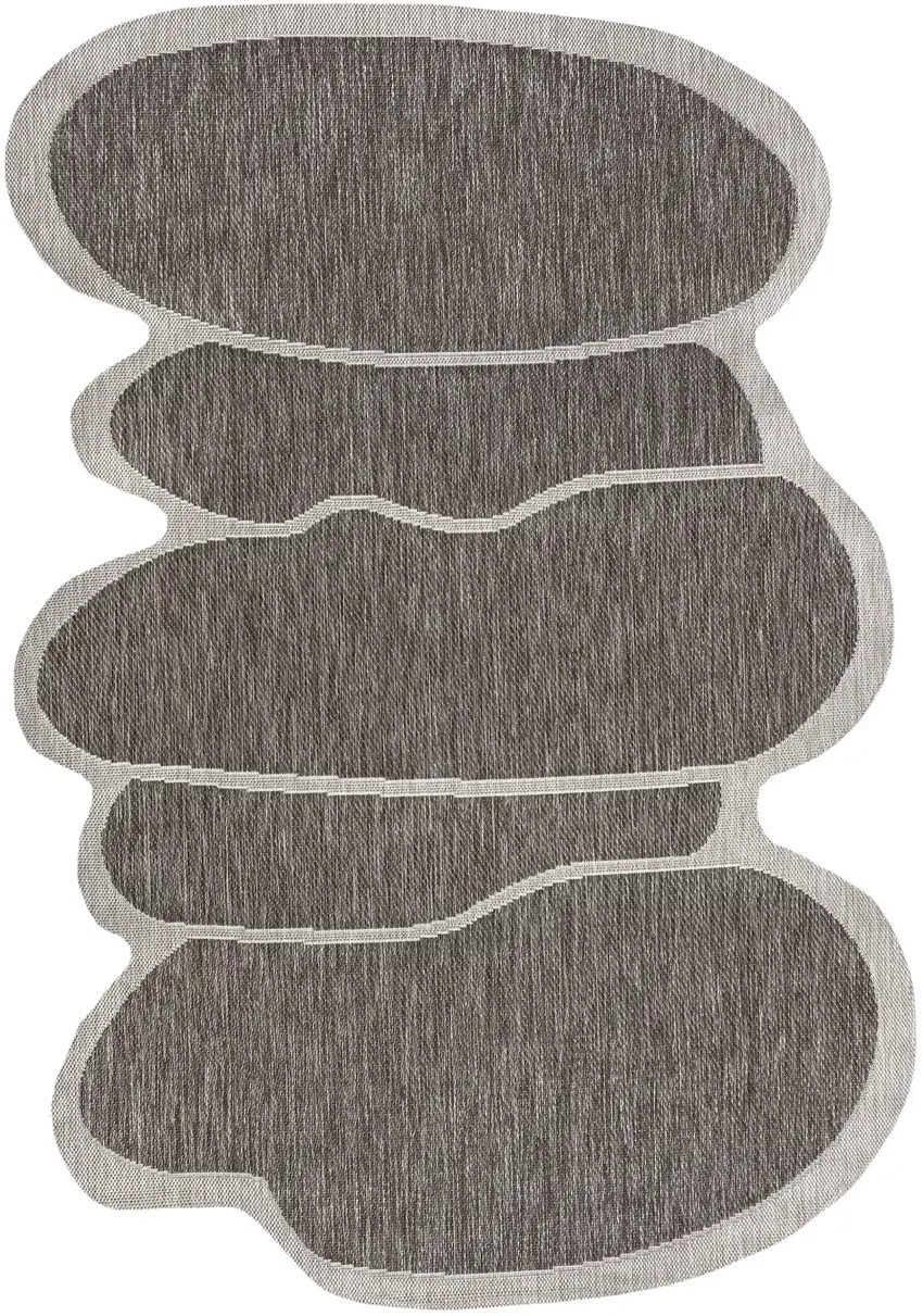 Light Brown And Beige Medallion Indoor Outdoor Area Rug Photo 1