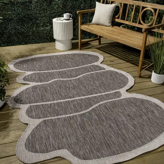 Light Brown And Beige Medallion Indoor Outdoor Area Rug Photo 8