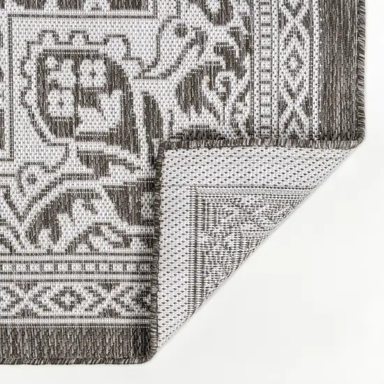 Light Brown And Cream Medallion Indoor Outdoor Area Rug Photo 2