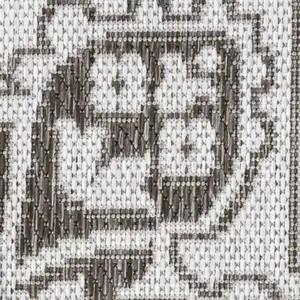 Photo of Light Brown And Cream Medallion Indoor Outdoor Area Rug