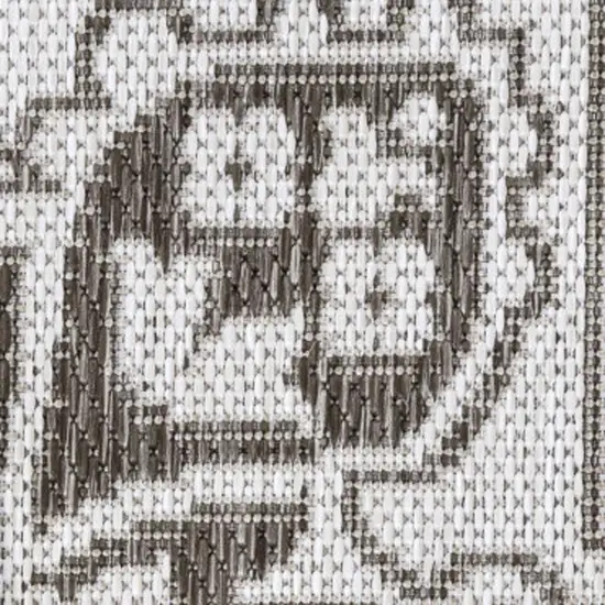 Light Brown And Cream Medallion Indoor Outdoor Area Rug Photo 2